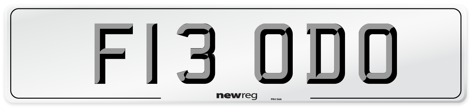 F13 ODO Number Plate from New Reg
